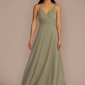 David’s Bridal spaghetti strap full skirt bridesmaid dress